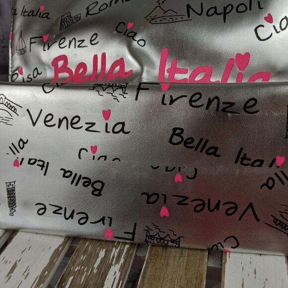 Bella Italia tote purse summer carry beach silver - Picture 5 of 6